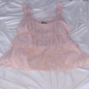 TIERED RUFFLE  DELICATE PALE CREAM BLOUSE